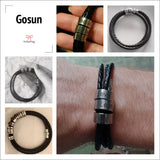 Custom Men's Leather Name Bracelet