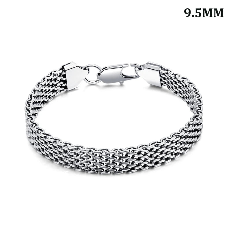 Men's Snake Chain Link Bracelet Stainless Steel Ball Chain