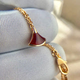 925 Silver Natural Stone Skirt Charm Bracelet for Women