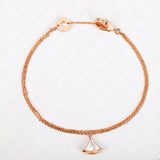 925 Silver Natural Stone Skirt Charm Bracelet for Women