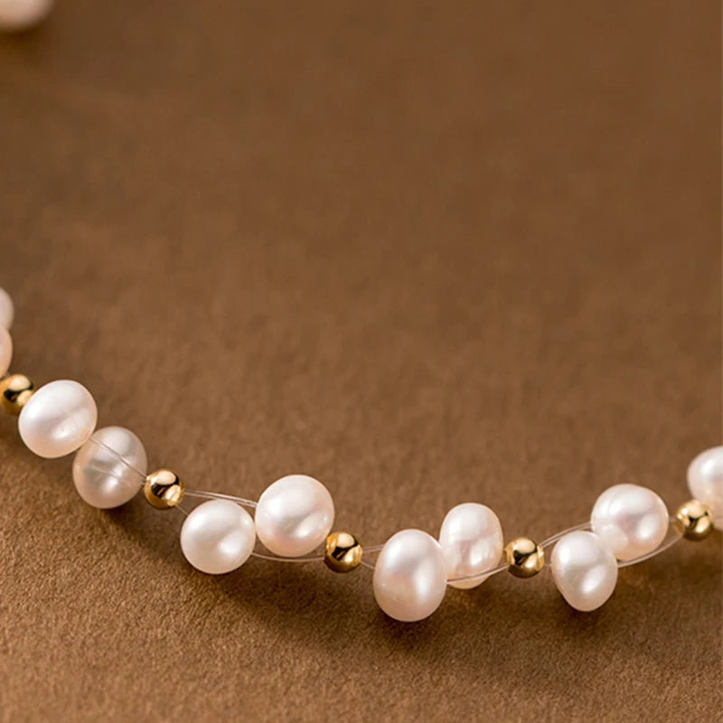 Silver 925 Plated Bracelet for Women with Ukraine Coloring Pearl - Y2K Accessory