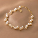 Silver 925 Plated Bracelet for Women with Ukraine Coloring Pearl - Y2K Accessory