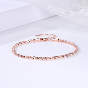 Rose Bracelet Twisted Spiral Wave Smooth Jewelry Gift