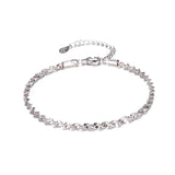 Rose Silver Bracelet for Women Twisted Spiral Wave Grain
