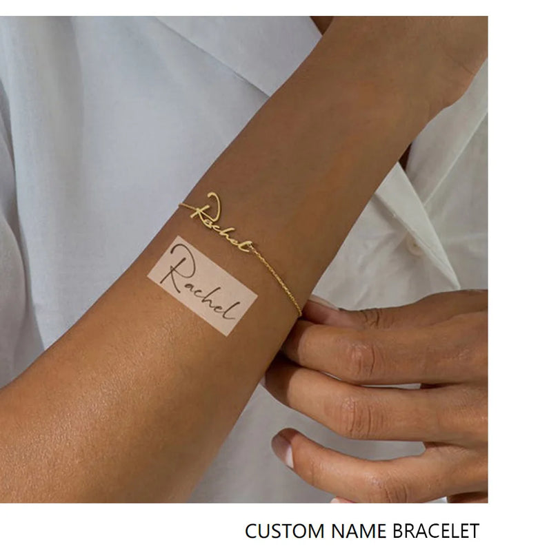 Personalized Name Bracelet for Women - Silver Stainless Steel Jewelry