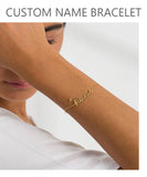 Personalized Name Bracelet for Women - Silver Stainless Steel Jewelry