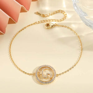 CZ Bracelet Arabic Alphabet Shining Bangles SL3599-BK-13