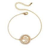 CZ Bracelet Arabic Alphabet Shining Bangles SL3599-BK-13