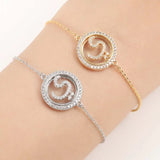 CZ Bracelet Arabic Alphabet Shining Bangles SL3599-BK-13