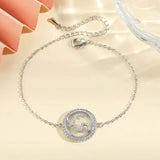 CZ Bracelet Arabic Alphabet Shining Bangles SL3599-BK-13