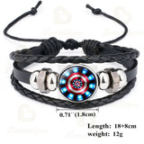 Captain Rogers Leather Bracelet Punk Badges Armband