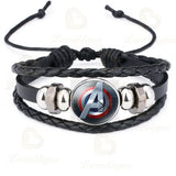 Captain Rogers Leather Bracelet Punk Badges Armband