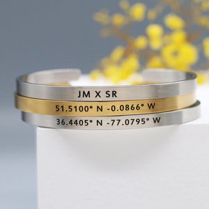 Personalized Stainless Steel Cuff & Necklace Set Coordinate