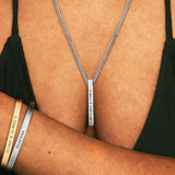 Personalized Stainless Steel Cuff & Necklace Set Coordinate