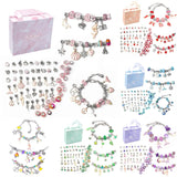DIY Bracelet Kit for Women, Metal Charms Set, Macroporous Beads Hand String