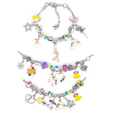 DIY Bracelet Kit for Women, Metal Charms Set, Macroporous Beads Hand String