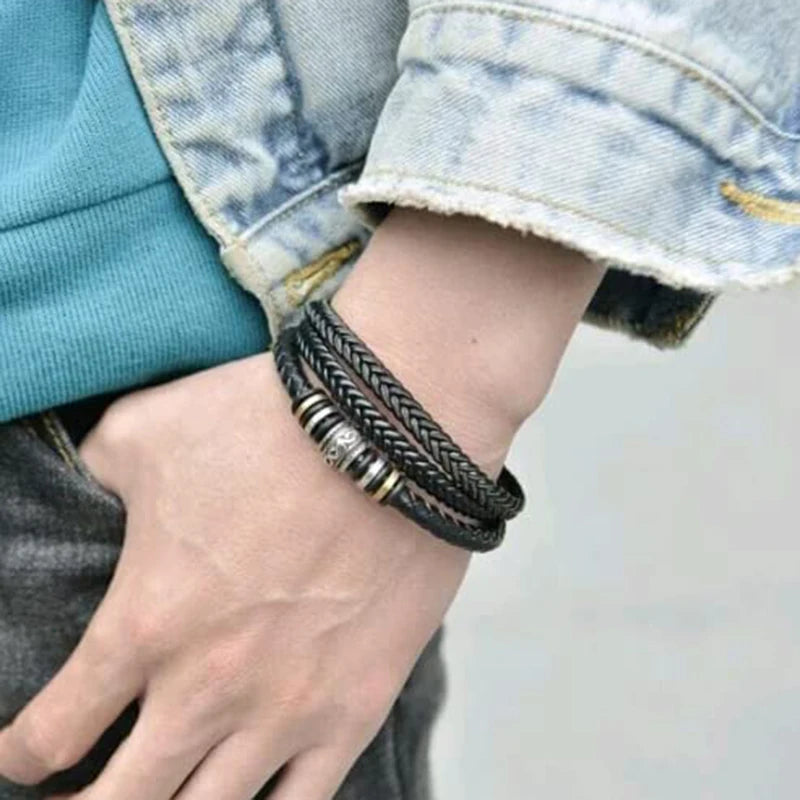 Multilayer Leather Bracelet for Men