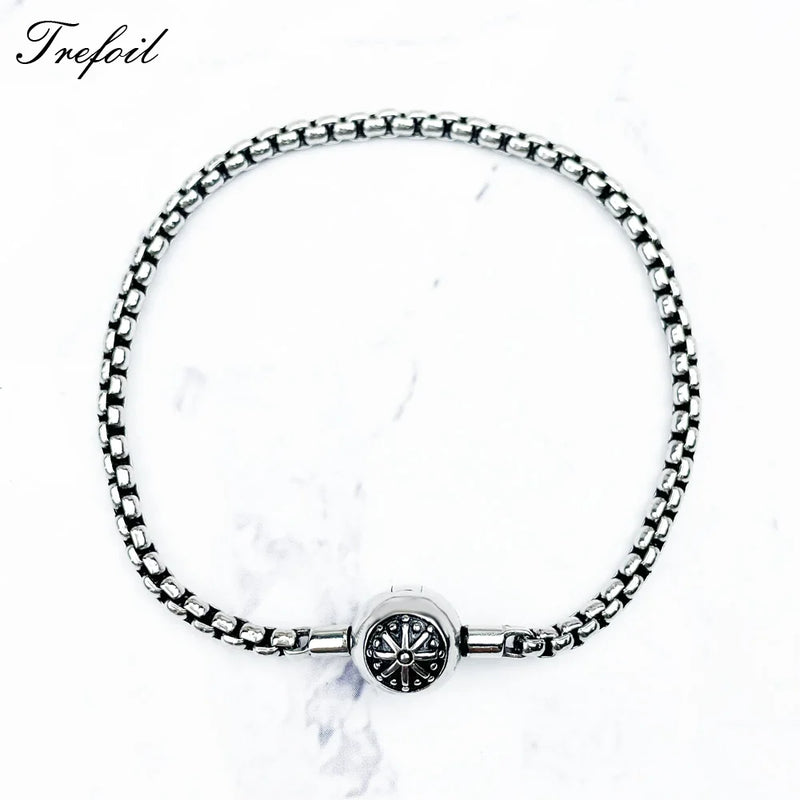 925 Silver Link Chain Bracelet w/ Safety Clasp Blackened Fine Jewelry