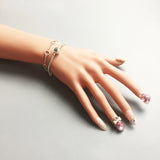 925 Silver Link Chain Bracelet w/ Safety Clasp Blackened Fine Jewelry