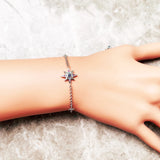 925 Sterling Silver Lucky Royalty Star Link Chain Bracelet