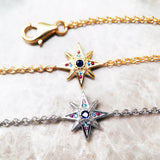 925 Sterling Silver Lucky Royalty Star Link Chain Bracelet