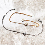 925 Sterling Silver Lucky Royalty Star Link Chain Bracelet
