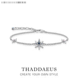 925 Sterling Silver Lucky Royalty Star Link Chain Bracelet