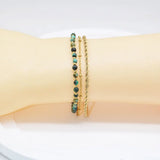Boho Natural Stone & Gold-plated Chain Bracelet