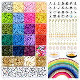 Bracelet Making Beads Kit Colorful Glass Loose Beads Gift for Girls