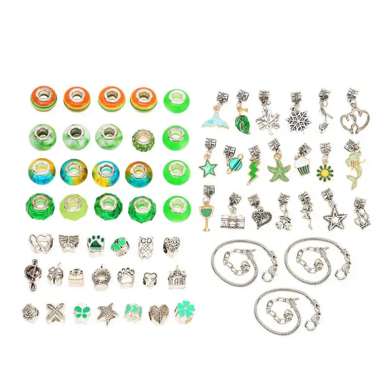 DIY Metal Clover Bracelet Kit w/Beads for Christmas