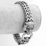 Tiger Charm Stainless Steel Braided Bracelet