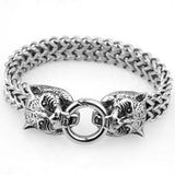 Tiger Charm Stainless Steel Braided Bracelet