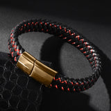 Men's Braided Leather Bracelet with Clasp
