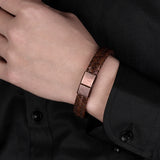 Men's Braided Leather Bracelet with Clasp