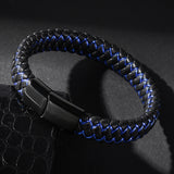Men's Braided Leather Bracelet with Clasp