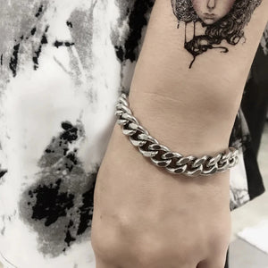 Men Stainless Steel Cuban Link Chain Bracelet Punk Hip Hop Gift