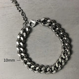 Men Stainless Steel Cuban Link Chain Bracelet Punk Hip Hop Gift
