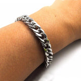 Men's Stainless Steel Cuban Link Chain Bracelet Hip Hop Charm Hand Accessory