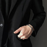 Men's Stainless Steel Cuban Link Chain Bracelet Hip Hop Charm Hand Accessory
