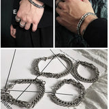 Men's Stainless Steel Cuban Link Chain Bracelet Hip Hop Charm Hand Accessory