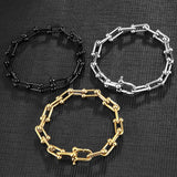 Men's Stainless Steel Chain Link Bracelet Punk Jewelry