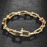 Men's Stainless Steel Chain Link Bracelet Punk Jewelry