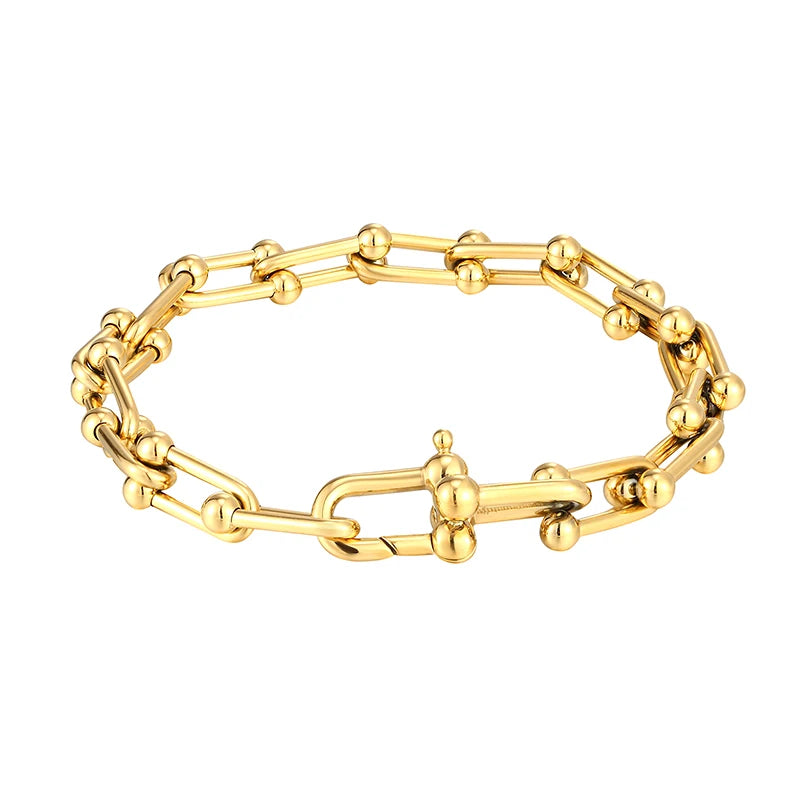 Men's Stainless Steel Chain Link Bracelet Punk Jewelry