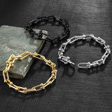 Men's Stainless Steel Chain Link Bracelet Punk Jewelry