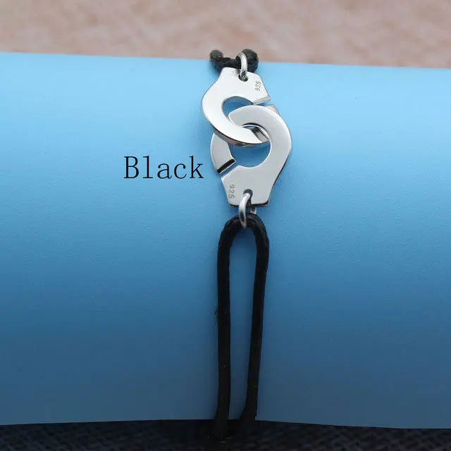 925 Silver Handcuffs Bracelet With Rope Bangle