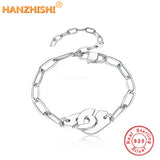 Menotte Paris Jewelry 925 Silver Handcuffs Bracelet with Chain