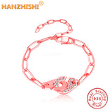 Menotte Paris Jewelry 925 Silver Handcuffs Bracelet with Chain