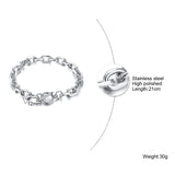 Chunky Cable Chain Bracelet, Steel Jewelry, 8-12mm, 18-23 In