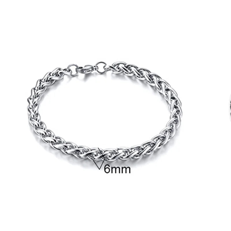 Chunky Cable Chain Bracelet, Steel Jewelry, 8-12mm, 18-23 In