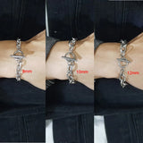 Chunky Cable Chain Bracelet, Steel Jewelry, 8-12mm, 18-23 In